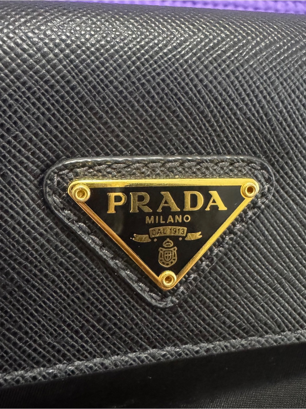 Prada Black Shoulder Bag with Gold Chain Strap w/ COA - Picture 8 of 10
